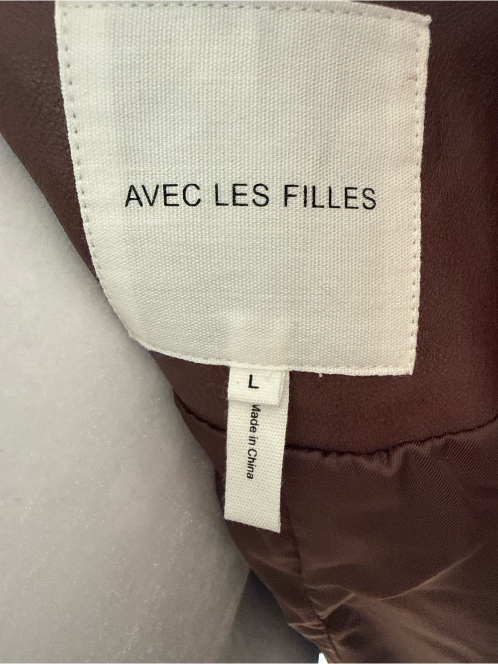 Purchased from Anthropologie 🧥Avec Les Filles Brown Faux Leather Jacket - Picture 2 of 5